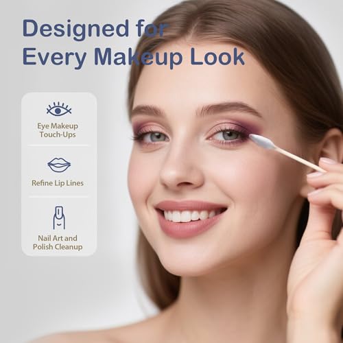 Image of Ourmed Life Cotton Swabs - Biodegradable Bamboo & Cotton, Double-Tipped Cleaning Swabs with Pointed & Round Tips, Hypoallergenic for Ear, Makeup, Eye Makeup Removal, Nail Polish Touch-Ups (500 Ct)