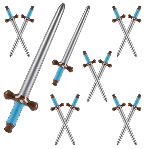 12 Pièces Épées Gonflables 60cm Épées de Fête de Pirate Armes Accessoires de FêTe Pirate pour La Fête de Cosplay, Halloween, Décorations de Thème