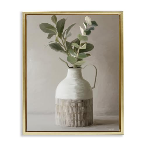 Stupell Industries 'Eucalyptus In Vase'| Floating Frame Canvas Art