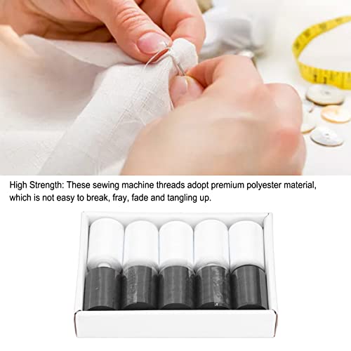 Hilo de coser poliéster negro y blanco 10 piezas miniatura 4
