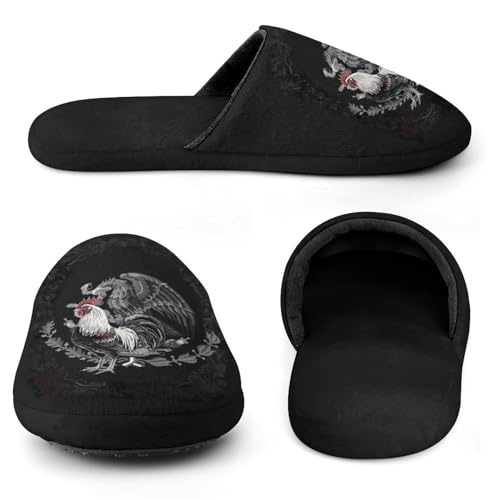 Rooster Mexico Flag Men's Slipper Non Slip Comfortable Winter Warm Home House Shoes Indoor Slippers3