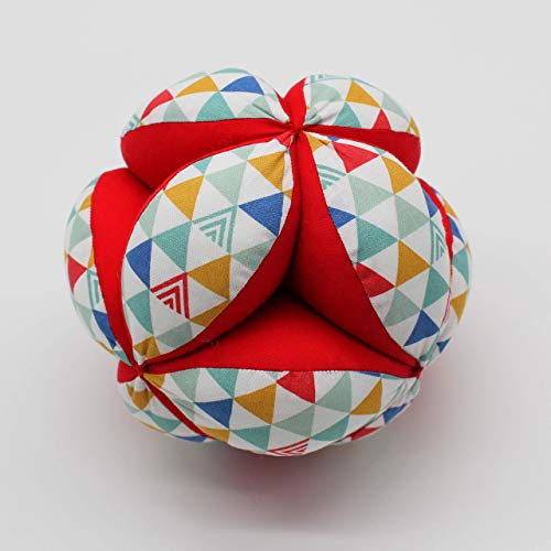 PELOTA MONTESSORI DE TELA DE ALGODÓN PARA BEBÉ PRETTY DOLLY-ROJO