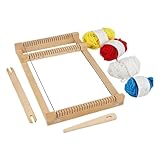 Comprend un cadre de tissage en bois spécialement dimensionné pour un travail artisanal sans effort, ainsi que du fil jaune, blanc, rouge et bleu pour des couleurs riches, le tout fabriqué à partir de bois robuste pour un tricot sûr