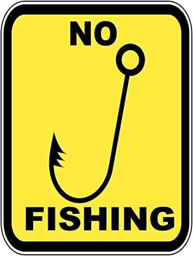 Vintage Funny Novelty Metal Tin Sign No Fishing Warning Retro Wall Decor Garden Man Cave Cafes Office Store Pubs Club Metal Aluminum Sign Gift 8 X 12 Inch #TOP2