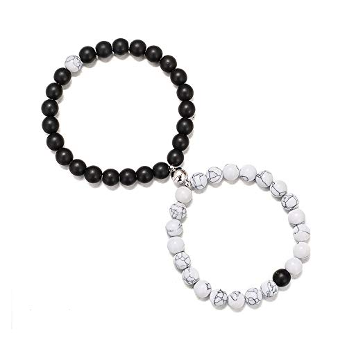 KSQS Magnetic Couples Bracelets, Magnetic Distance Bracelet for Couple, Eternal Love Charms Mutual Attraction Adjustable Bracelets, Magnetic Bracelets for Best Friends