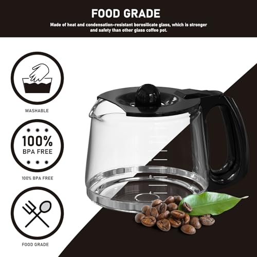 12-Cup Glass Coffee Pot Replacement Compatible with Keurig K-Duo Single Serve K-Cup Pod & Carafe Coffee Maker, NOT Fit K-Duo Essentials Model, 1 Pack - Image 4