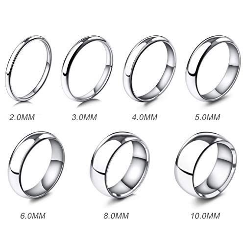 Inblue Personalized Promise Rings Engraving Name Date Custom Rings For Women Girls Best Friend Mothers Day Stainless Steel Wedding Band Ring Jewelry Valentines Gift For Her (Silver Color) #TOP1