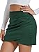 Rooscier Women's Faux Suede Ruched Wrap Bodycon High Waist Zipper Back Mini Skirts Dark Green Large