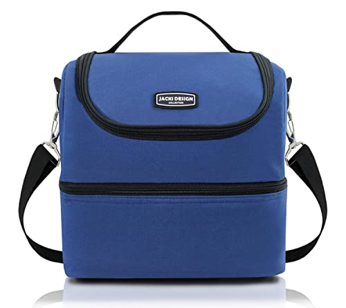 BOLSA TÉRMICA PASSEIO PORTÁTIL MARMITEIRA GIGANTE 2 COMPARTIMENTOS ALÇA AJUSTÁVEL LISA JACKI DESIGN