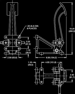 New Southwest Speed Racing Brake Pedal Assembly With Master Cylinders & Balance Bar, Floor Mount #TOP1