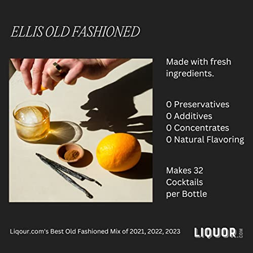 2 Pack Withco Ellis Old Fashioned Cocktail Mixer (Makes 64 Cocktails) With Madagascar Vanilla, Orange, And Bitters Just Add Bourbon Or Whiskey #TOP2