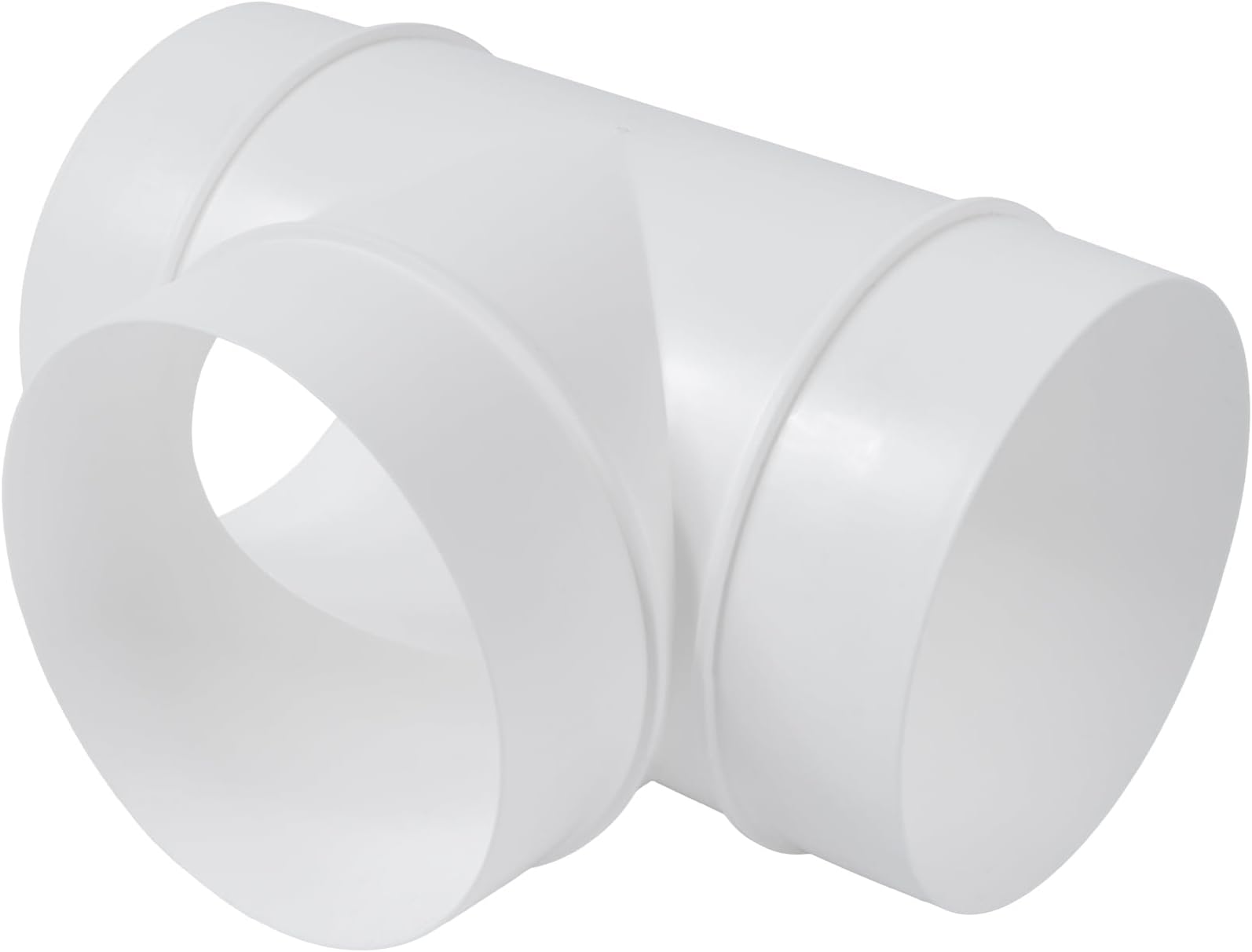 Repa Market 4" Inch / 100 mm White ABS Plastic 3 Way Joint - Duct Splitter for Exhaust Fan Dryer - 3 Way Round Duct Hose Connector for Vent Hose, Pipe, 90 Degree T Shape Joint