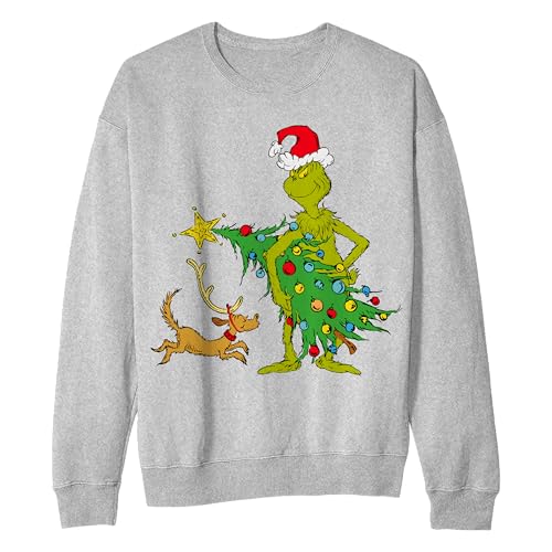 Isaac Morris Limited The Grinch Stealing the Christmas Tree Kids and Adult Sized Crewneck Sweatshirt2