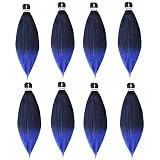 Braiding Hair Pre Stretched Braiding Hair 26 Inch 8 Packs Ombre Prestretched Hair for Crochet Box Br