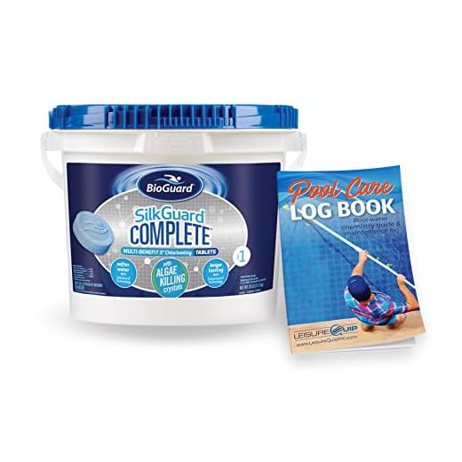 BioGuard SilkGuard Complete 3" Chlorinating Tablets 25lb with LeisureQuip Pool Care Log Book