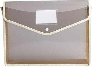 DTACBNEUZ Carpetas Sobres de plástico B5, Carpetas de Archivos de Documentos, Bolsa con Cierre a presión, Escuela y Oficina para Archivo y organización Diarios(Khaki)