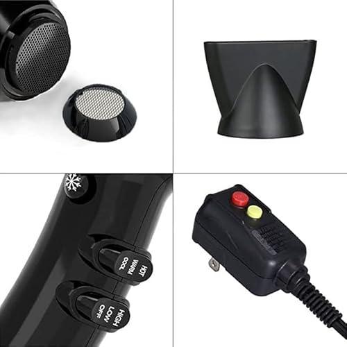 Professional Salon Hair Dryer Powerful 1875W Ceramic Tourmaline Blow Dryer Negative Ions Compact Hair Dryer With Diffuser & Comb & 2 Concentrator Nozzles, Black #TOP5