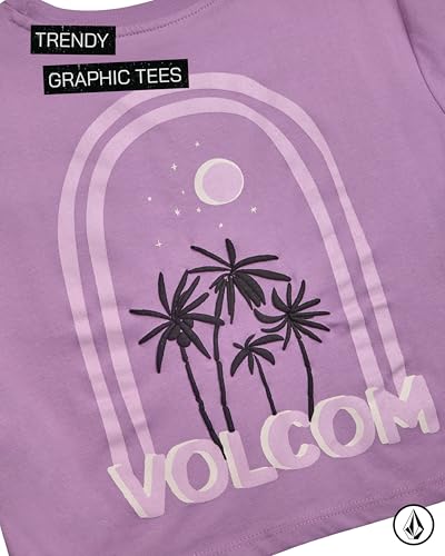 Image of Volcom Girls Shirts - Casual Crewneck Short Sleeve Graphic Tee Trendy Tops - Breathable Girls Summer Clothes