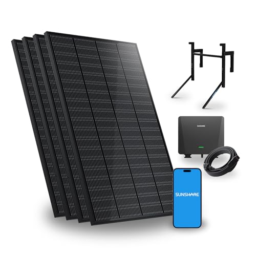 SUNSHARE Ray 800W Balkonkraftwerk mit Beton-Balkonhalterung - Balkonkraftwerk 800W komplett...