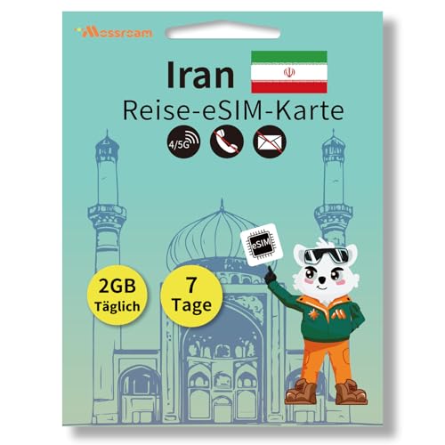 Prepaid-eSIM für den Iran, 2 GB Highspeed 5G/4G LTE für 7 Tage – Keine physische SIM erforderlich – sofortige Aktivierung per QR-Code – Keine Verträge, Keine versteckten Gebühren