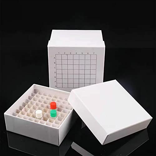 Image of Cardboard Freezer Box - White /81 Place,Water and Ice Resistant Coating,For storing 1.5-2.0 mL cryovials(Pack of 6)