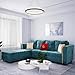 FURNY Melrond 5- to 6-Person Sofa Fabric Lhs Sectional L Shape Sofa Set (Right Facing-Teal)