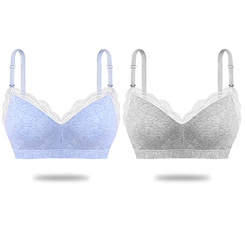 Soutien-gorge d'allaitement sans fil en dentelle col en V lot de 2