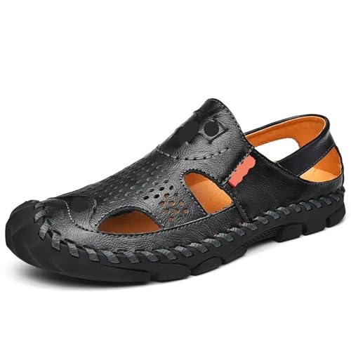 Sandale homme antidérapante et durable en cuir souple pour la marche