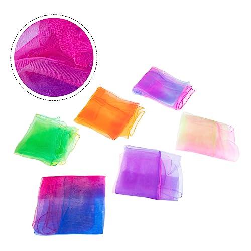 6Pcs Colorful Performance Scarves Dual Color Play Scarves for Children Juggling Props for Dance and Educational Activities Random Color3