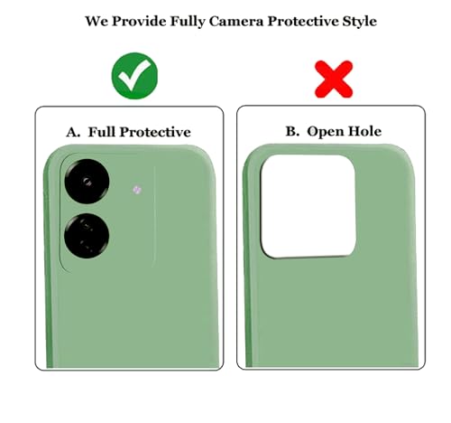 Image of A rtistque Liquid Silicone Back Cover Case for Redmi 13C 4g Shockproof TPU Soft Flexible with Camera Protection - Green