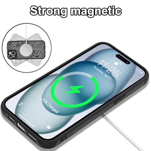 Coque iPhone 15 Plus MagSafe rigide noire anti-traces