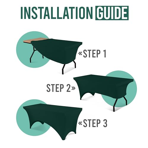 image for Utopia Kitchen 6ft Spandex Table Cloth Rectangle [1 Pack, Hunter Green