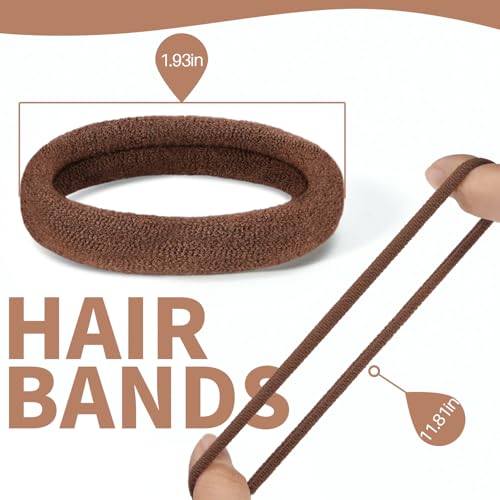 TsMADDTs Hair Nets and U Shaped Pins Set - 30 Hair Nets, 30 2.4 INCH Hair Pins, 5 Hair Bands, Brown - Thumbnail 3