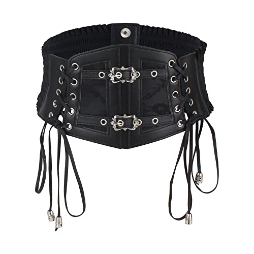 U Scinan Lace-up Cinch Belt Tied Corset Elastic Wide Waist Belt Underbust Waistband Mother's Day Gift