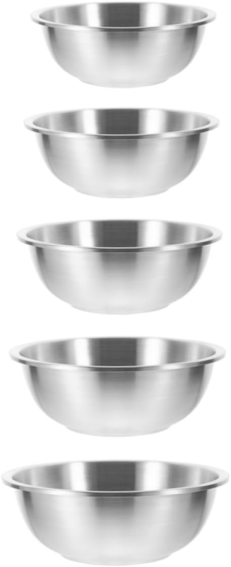 5pcs Large Stainless Steel Mixing Bowl Salad Bowl Lid Heavy Duty Kitchen for Mixing Prep for Cooking