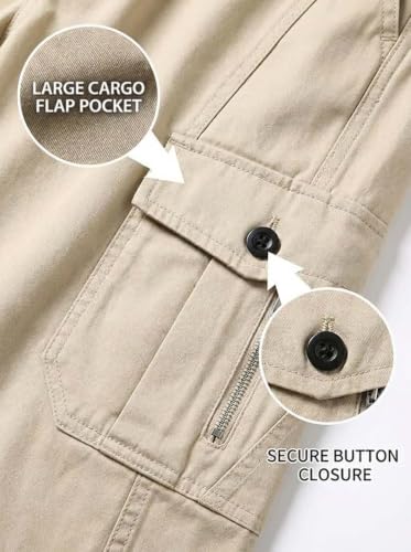 Image of Lymio Men Cargo | Cotton Cargo Pants for Men | Regular Fit High Rise Solid Pants (117-120)