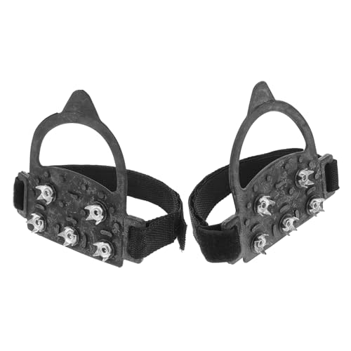 BRIGHTFUFU Ice Cleats for Shoes and Boots Metal and Rubber Traction Cleats Easy Binding