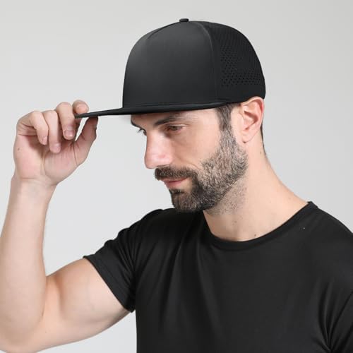 Image of M /L /XL /XXL Oversize Flat Bill Baseball Cap for Men Women Quick Dry Snapback Hats Summer Mesh 5 Panel Cap