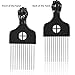 Boao 3 Packs Metal Hair Pick Afro Pick Comb Wig Braid Detangle Styling Lift Comb Tool for Women, Men Curly Hair Styling