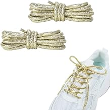 2 Pairs Glitter Metallic Shiny Shoe Laces, Round Bling Shoe Laces, Rhinestone ShoeLaces, 120cm Fun Fancy Shoestrings