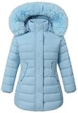 MAJSEBI Girl's Winter Waterproof Warm Long Coat,Kids Puffer Jacket Outerwear Parka,Removable Hood