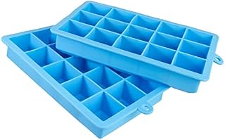 igadgitz home Silicone Ice Cube Tray 15 Square Food Grade Ice Cube Moulds - Pack of 2