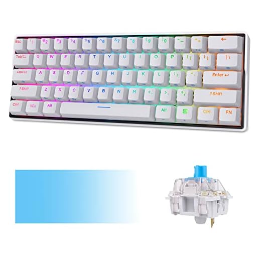 KEMOVE Snowfox 60 % mekaniskt speltangentbord Bluetooth 5.1 trådlös/kabeldragna 61 tangenter datortangentbord RGB hot-swap-kompatibla PBT-knappkåpor 3000 mAh batteri (gateron blå brytare)