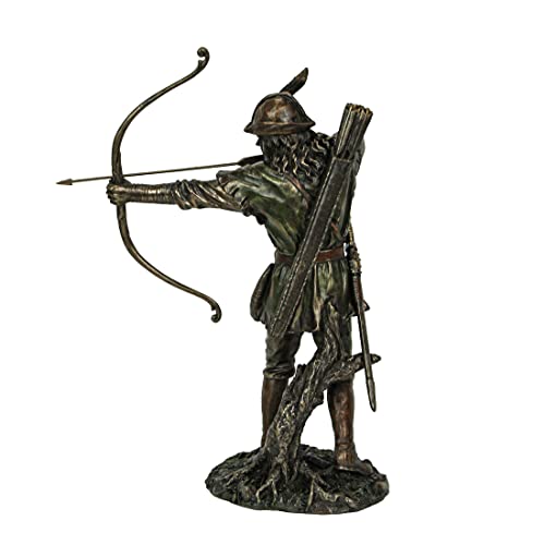 Estatua Decorativa Robin Hood Metal Bronze 11.5 pulg miniatura 2