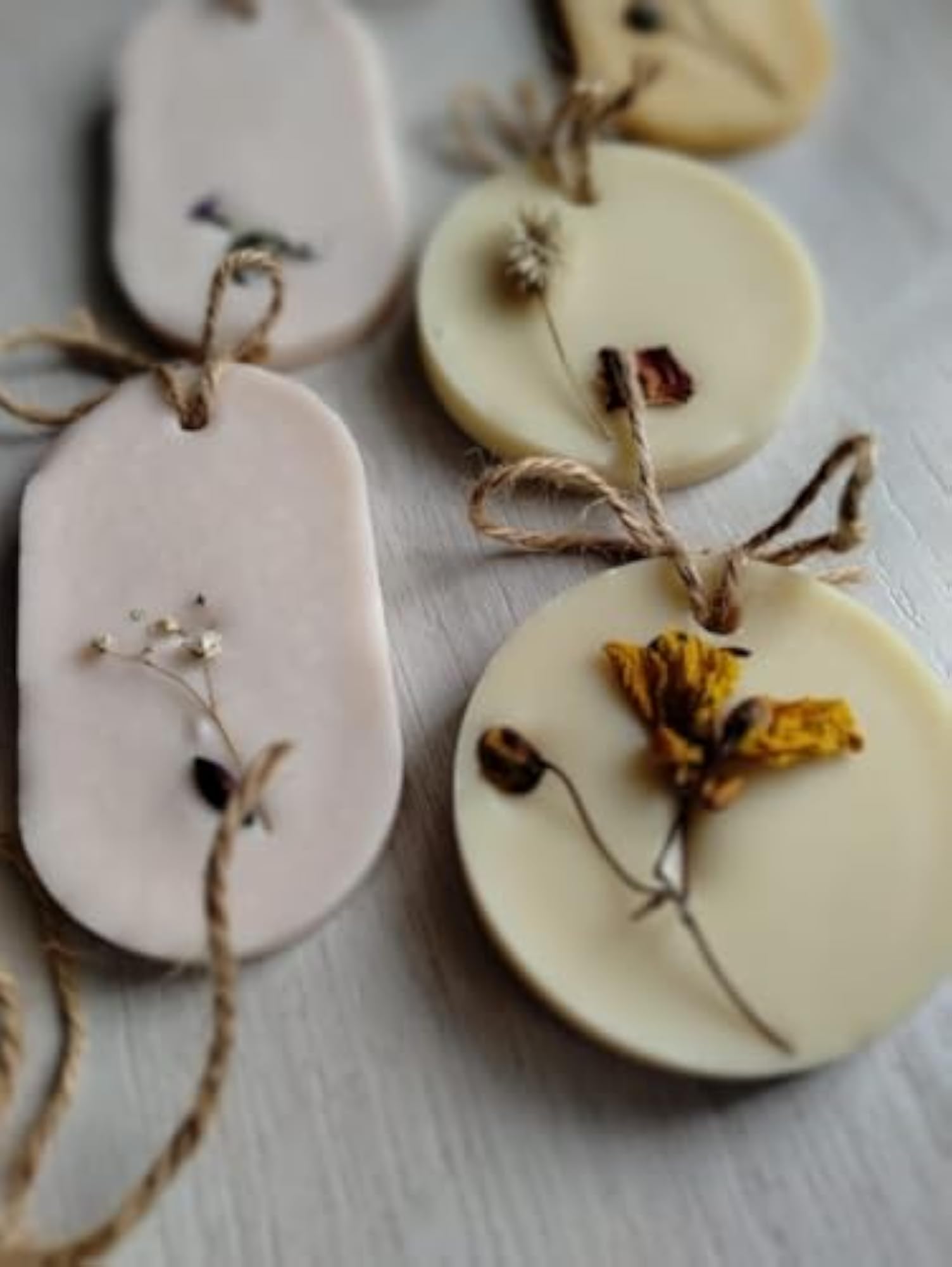 Handcrafted Wax Tablets with Dried Flowers