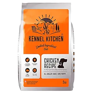 Kennel Kitchen Dry Dog Food for Adult Dogs and Puppies, Fresh Chicken, All Breeds, Limited Ingredient Diet, 2 Kgs