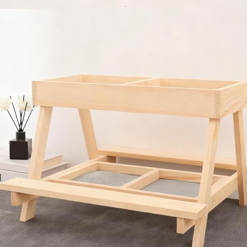 Table de pique-nique pour poulets à double niveau contre la saleté du sol