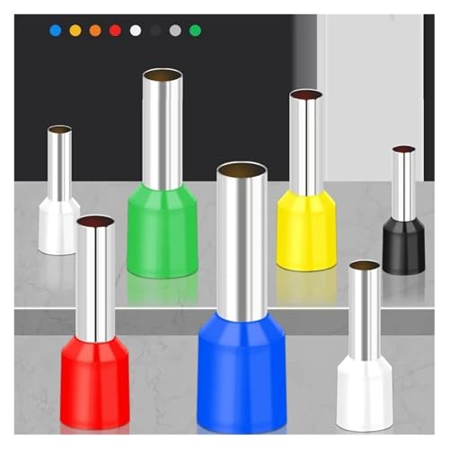 Conectores de cable E0306 terminales aislados de crimpado amarillos para bornas 0.3mm² 4