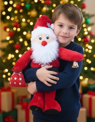 Image of Tickles Santa Claus Christmas with Potli Stuffed Plush Soft Toy for Kids Room (Color: Red Size:55 cm)