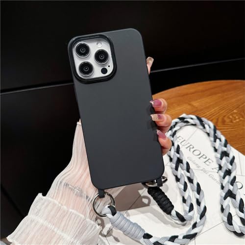 Étui pour iPhone XS Max Collier Noir en Silicone TPU Souple avec Cordon Coque Dos